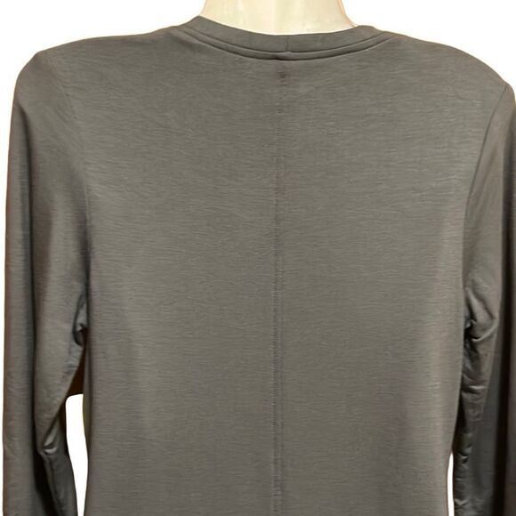 Flax In Motion Top Size XS Gray U Neck Tunic 3/4 Sleeve Oversized Lagenlook NWT - Picture 6 of 7